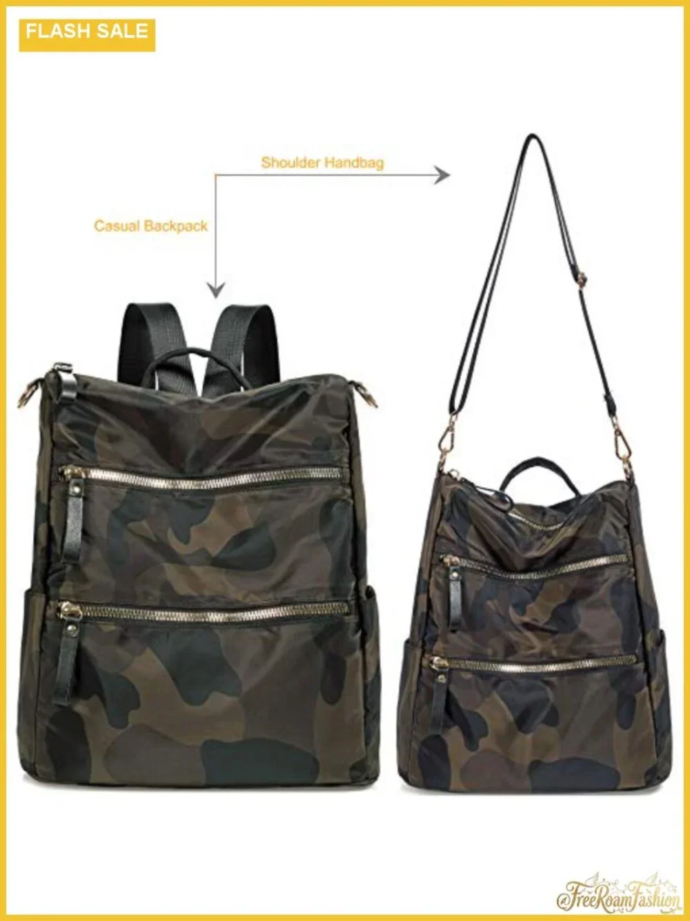 Women's Nylon Anti-Theft Backpack Purse 3-in-1 Travel Daypack